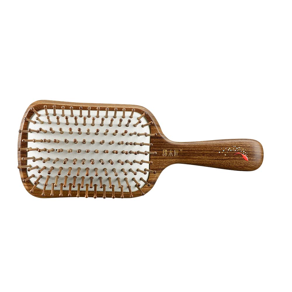 Natural Wooden Hair Brush for Curly Hair - Detangling & Styling Comb for Frizz Control - Perfect for Daily Hair Care & Salon Use
