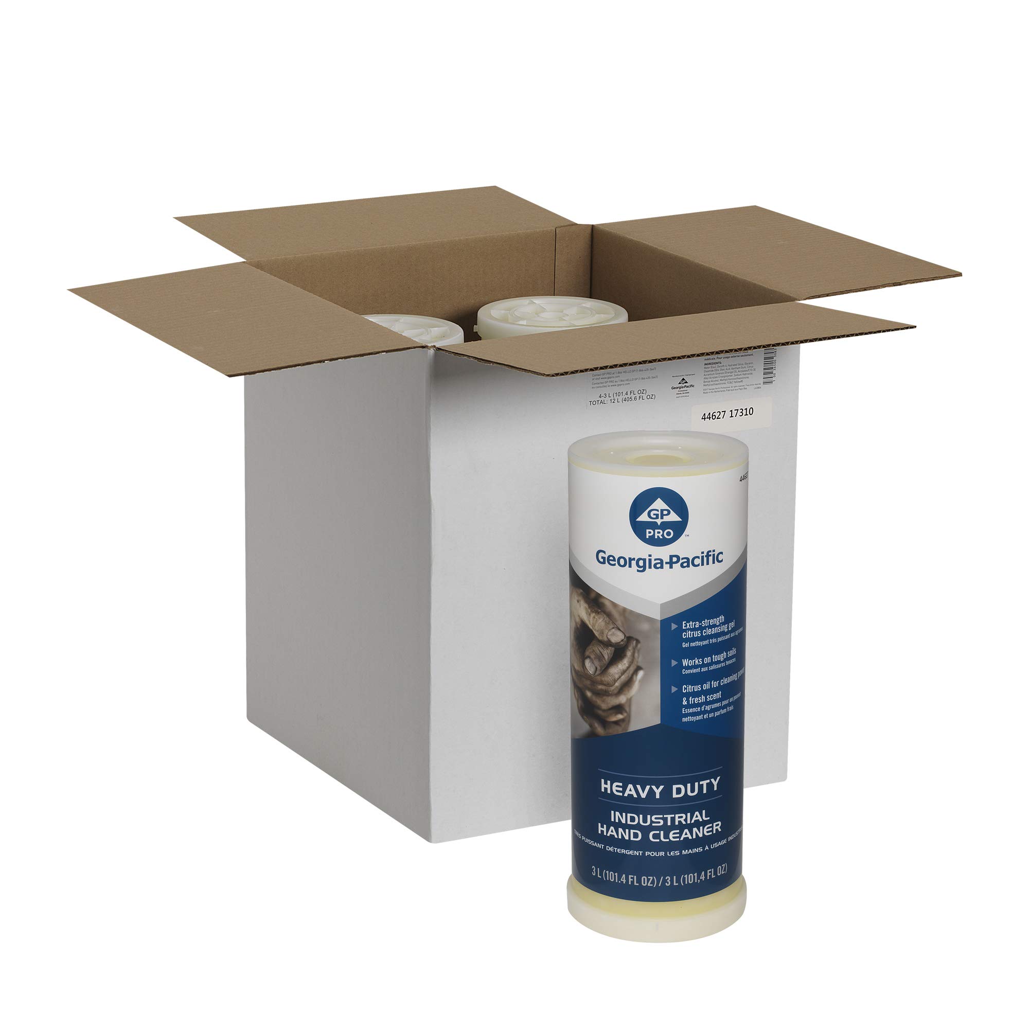 Georgia-Pacific Heavy Duty Industrial Grit Hand Cleaner - Citrus Scent, 3000mL Refill (2-Pack) | Tough Grease & Oil Removal for Mechanics, Construction & Auto Repair | GP PRO Commercial Grade Hand Soap