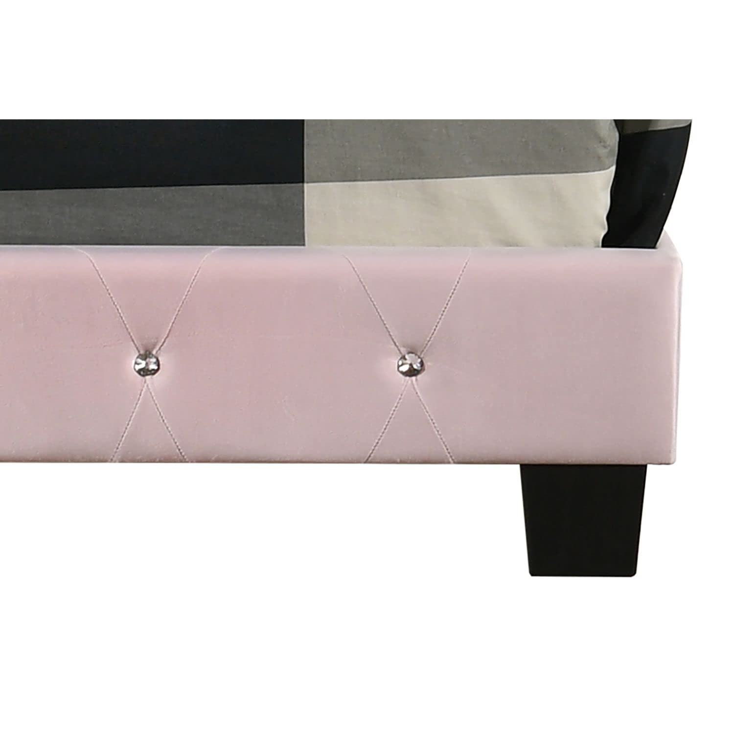 Modern Pink Twin Panel Bed - Stylish Indoor Bedroom Furniture for Small Spaces | Perfect for Kids' Rooms, Guest Beds & Cozy Apartments
