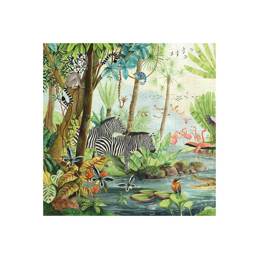 Rainforest Panoramic 350 Piece Jigsaw Puzzle for Adults & Teens – Challenging Wildlife Scenery Puzzle for Relaxation & Family Bonding