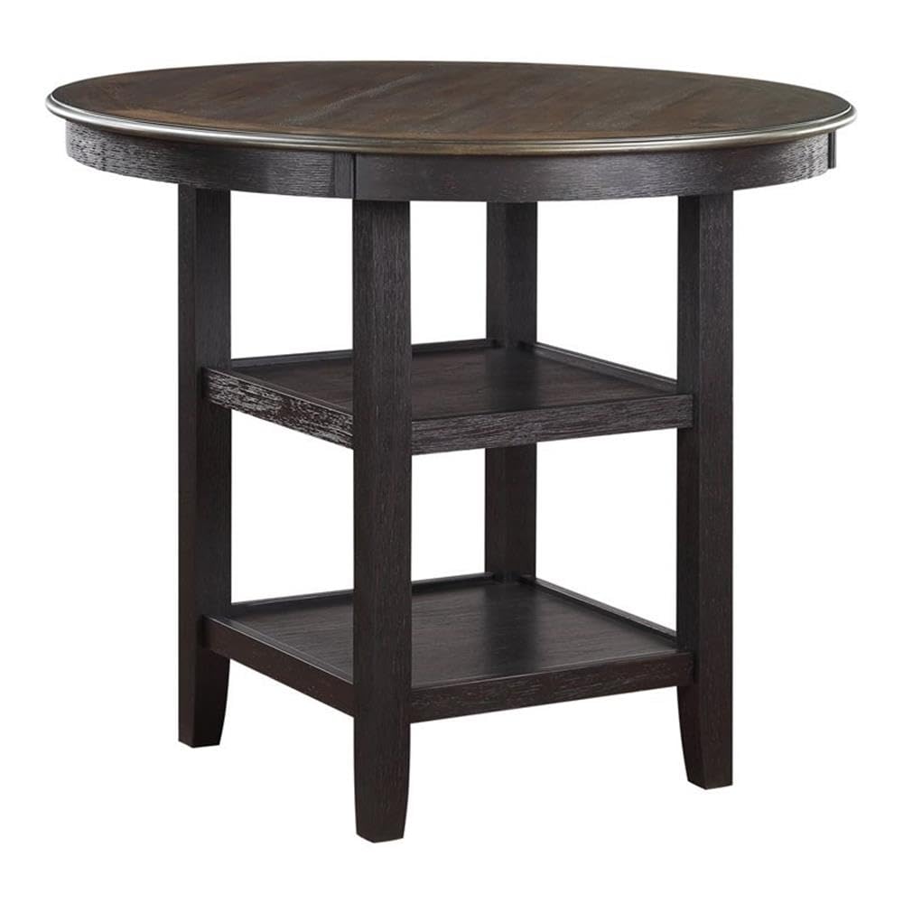 Lexicon Transitional Wood Counter Height Dining Table - Brown/Black Finish - Perfect for Kitchen Islands, Breakfast Nooks & Small Space Dining Rooms