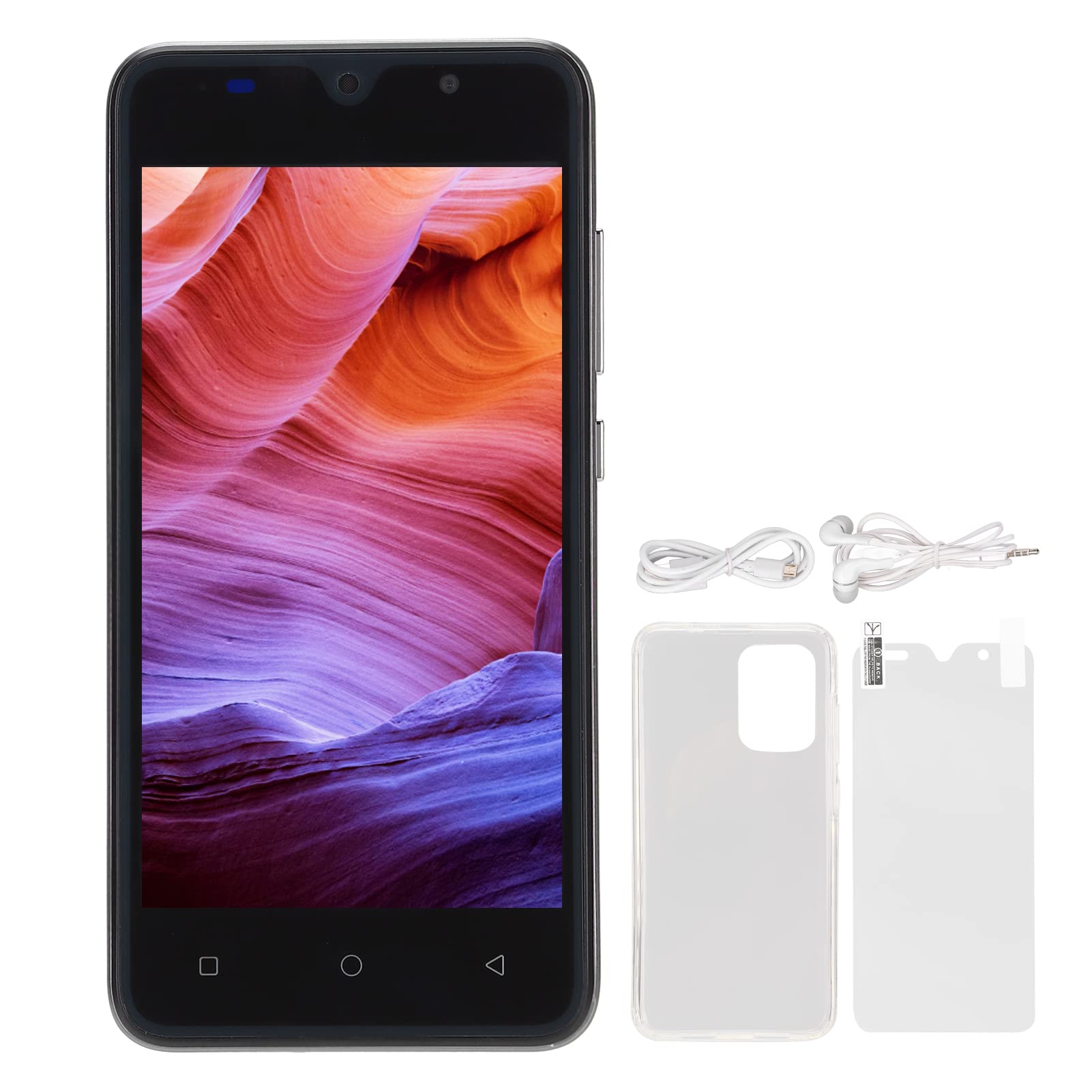 5 Inch Dual SIM Android Smartphone - 512MB RAM, 4GB ROM, Ultra Thin Design, HD Full Screen, Face Recognition (Black) - Perfect for Business, Travel & Everyday Use