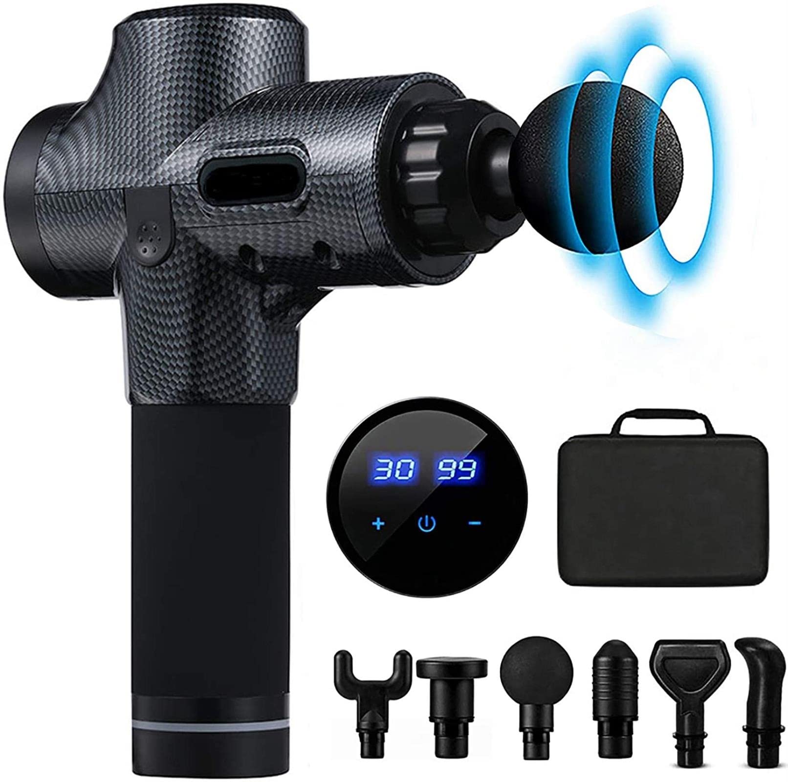 YANQIANG Deep Tissue Massage Gun - Percussion Muscle Massager for Full Body Pain Relief & Recovery, 30 Speed Adjustable Handheld Electric Massager with LCD Touch Screen - Perfect for Athletes, Gym Workouts & Home Relaxation (Color: C)