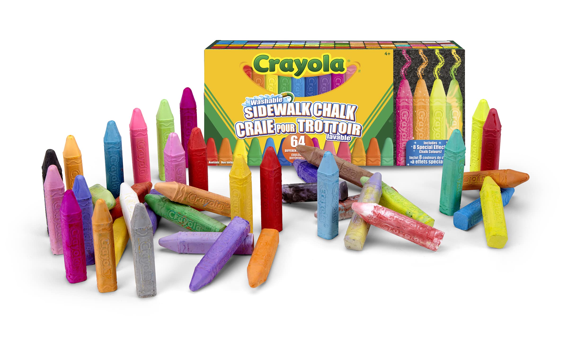 Crayola Washable Sidewalk Chalk - Ultimate 64 Pack of Non-Toxic Kids Chalk for Outdoor Play, Drawing & Creative Fun - Perfect for Driveway Art, Hopscotch & Summer Activities