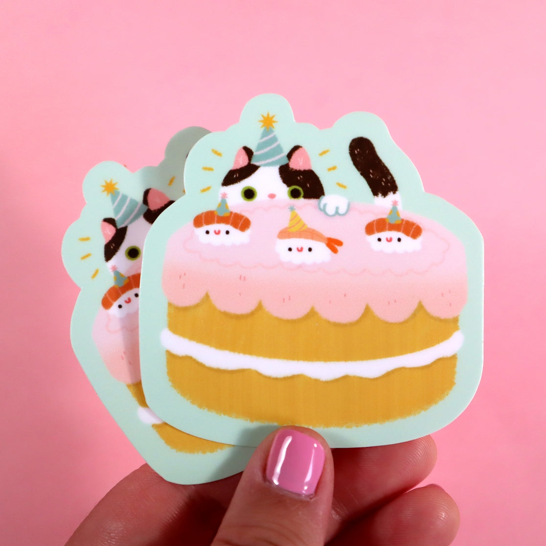 Fun Cat Birthday Stickers for Parties & Invitations - Cute Feline Celebration Decals for Scrapbooking, Cards & Gifts