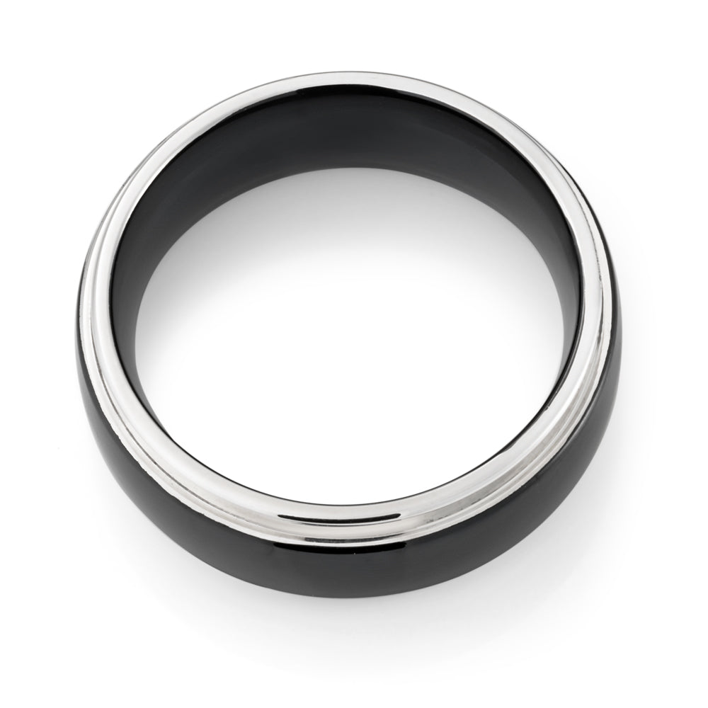 8mm Stainless Steel Black Plated Men's Ring - Durable Fashion Jewelry for Gifts, Weddings & Everyday Wear