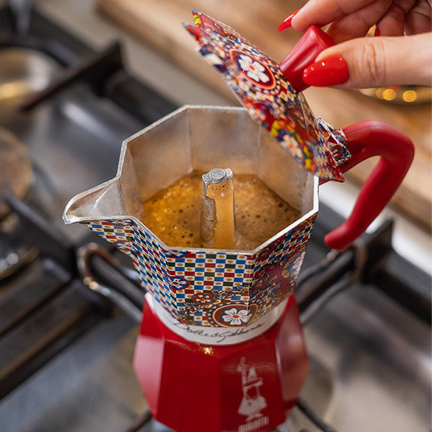 Dolce & Gabbana Casa Bialetti Stovetop Espresso Coffee Maker - 3 Cup Italian Moka Pot for Home & Office Use, Perfect for Espresso Lovers & Coffee Enthusiasts