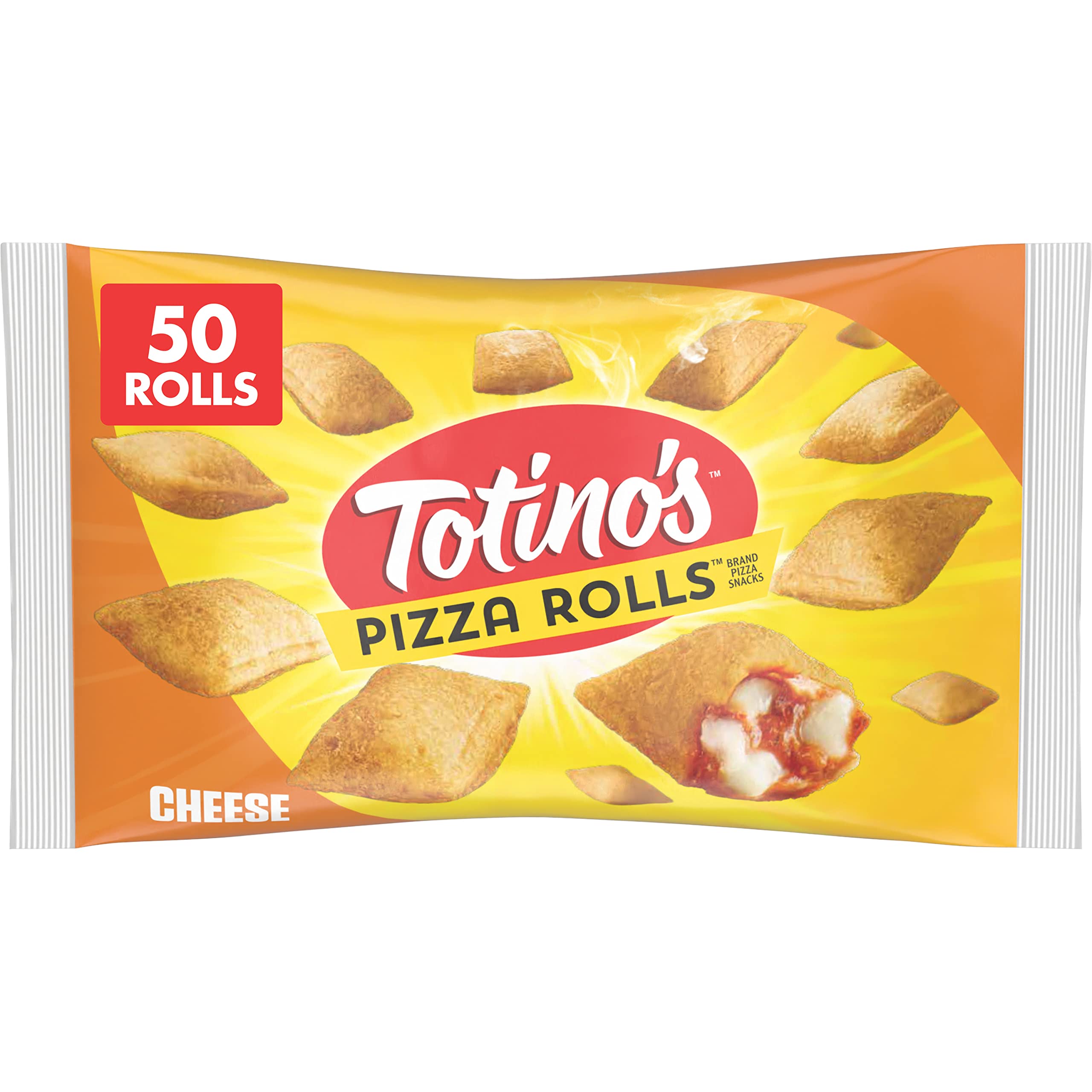 Totino's Cheese Pizza Rolls - Frozen Snacks (50 Count, 24.8 oz) | Quick Party Appetizers & Easy After-School Snacks for Kids