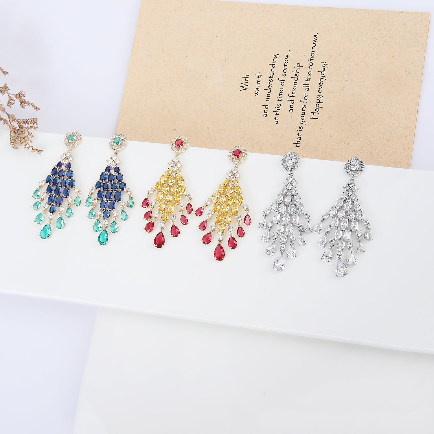Stylish Zircon Rhombus Dangle Earrings for Women - Elegant Party Jewelry for Girls' Night Out, Date Night & Special Occasions CE11817