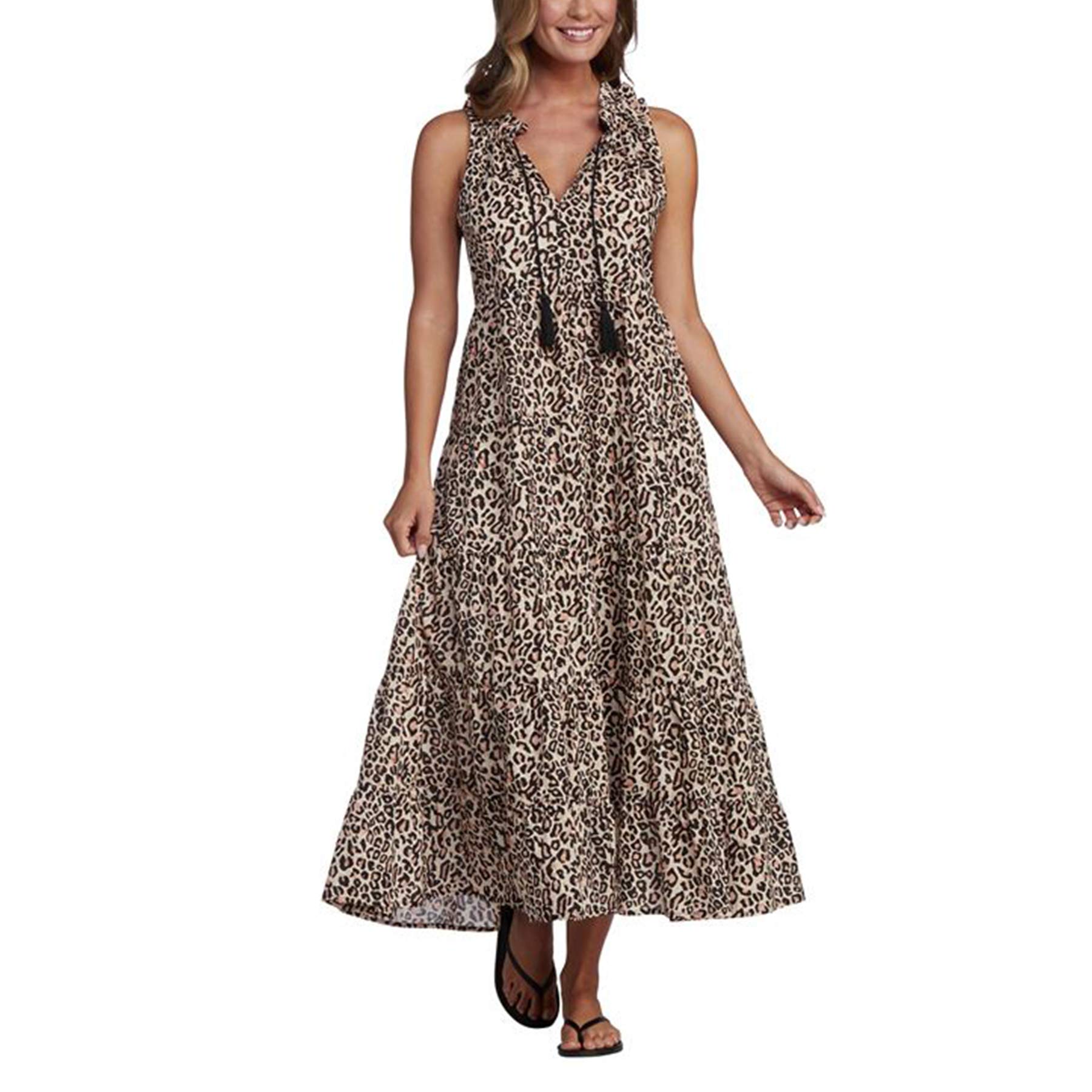 Mud Pie Women's Eason Maxi Dress - Flowy Long Summer Dress with Pockets, Boho Chic Style for Beach, Vacation & Casual Wear