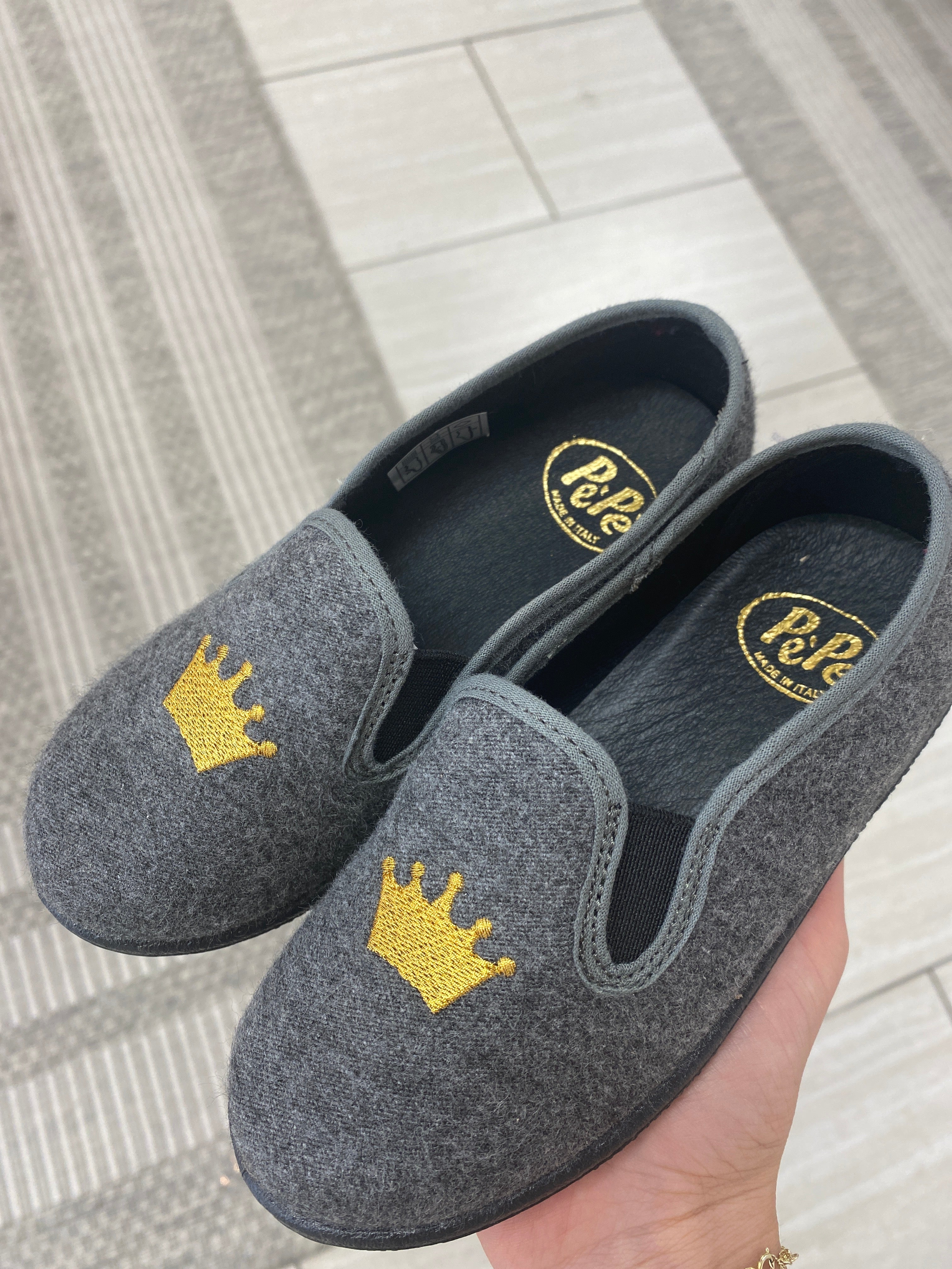Pepe Gray Wool Crown Loafer - Comfortable Men's Slip-On Shoes for Business Casual & Office Wear