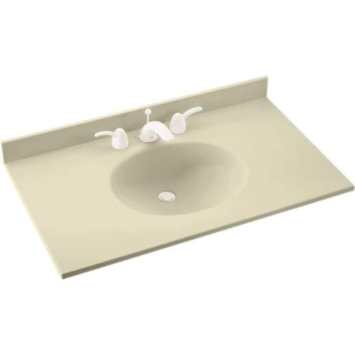 Swan VT02231.037 Ellipse Solid Surface Single-Bowl Bathroom Vanity Top 31
