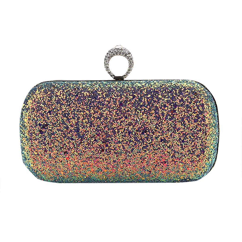 Stylish Women's Evening Handbag - Colorful Party Clutch with Shoulder Strap & Crossbody Holster Bag for Night Out, Wedding, Prom (Green, One Size)