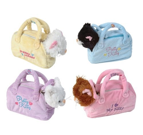 30-Piece Set of 9-Inch Plush Kitten in Purse - Cute Stuffed Animal Toys for Kids, Party Favors, Gift Bags & Home Decor