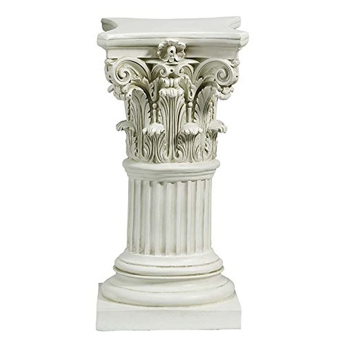 Design Toscano Corinthian Pedestal Column Plant Stand - 29 Inch Tall Cast Stone Resin with Antique Finish | Indoor/Outdoor Garden Decor, Home & Office Display