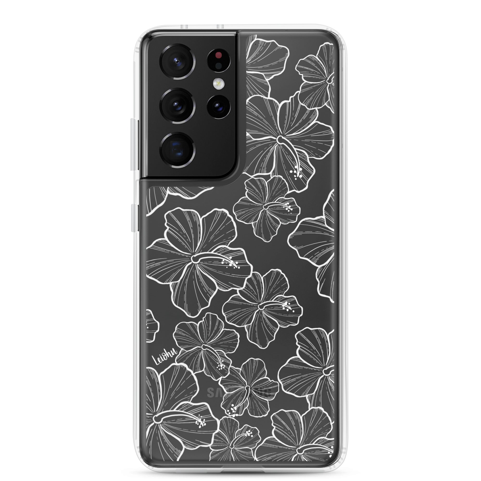 Hibiscus Flower Design Clear Phone Case for Samsung Galaxy S21/S20/Note 20 - Slim Protective Cover with Scratch Resistance - Perfect for Everyday Use, Work, and Travel