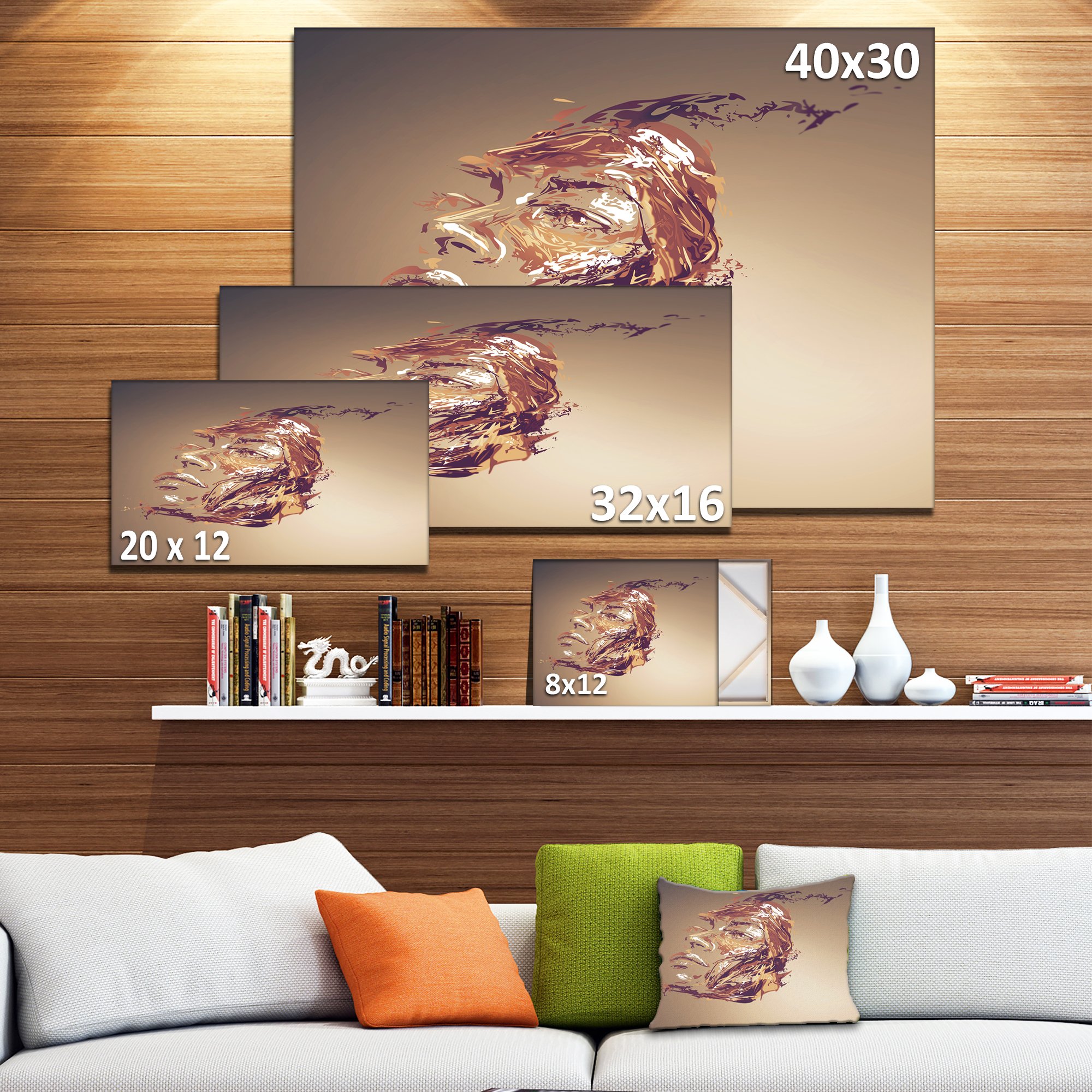 Abstract Woman Portrait Chocolate Art - Modern Canvas Wall Print for Living Room, Bedroom & Office Decor