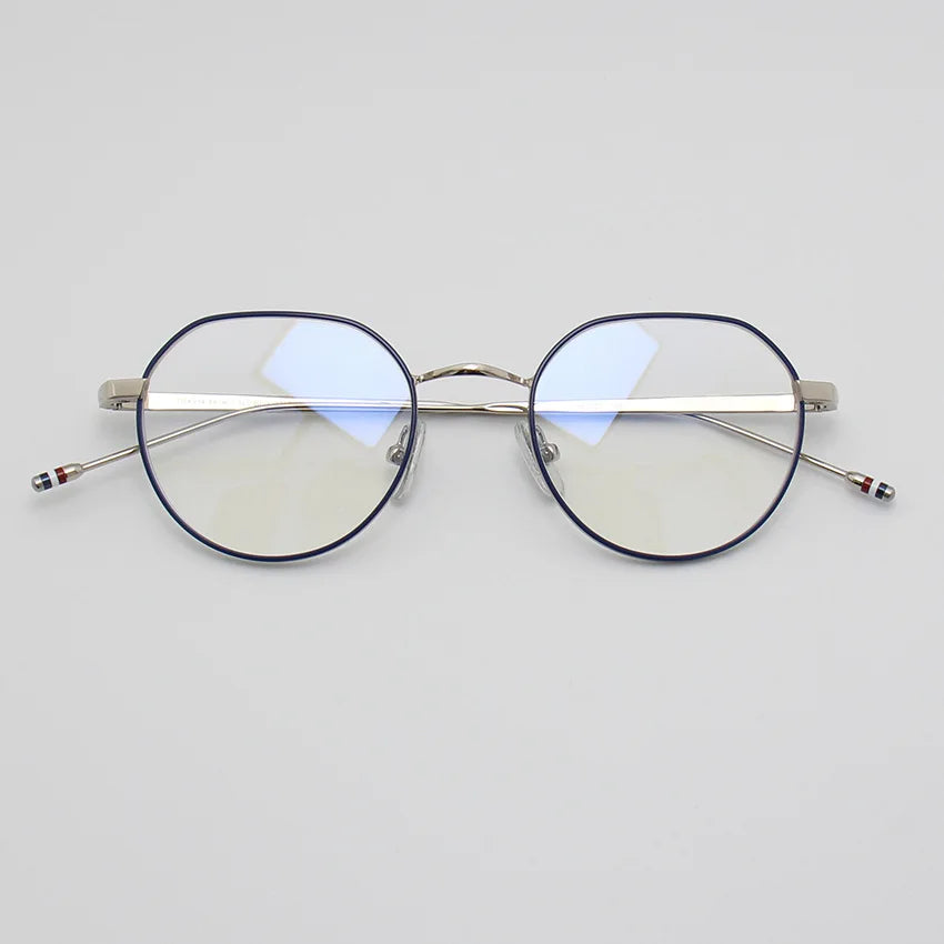 Stylish Black Unisex Full Rim Flat Top Oval Alloy Eyeglasses 42914 - Perfect for Work, Reading & Fashion Accessories