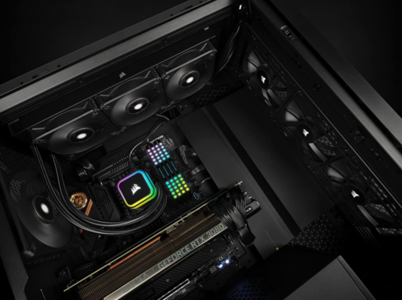 Corsair iCUE H100i RGB Elite Liquid CPU Cooler - 240mm Radiator, 120mm AF Elite Fans, 16 RGB LEDs, iCUE Software Control - Compatible with Intel LGA 1700/1200/115X/2066 & AMD AM4 Sockets - High Performance Cooling for Gaming PCs & Workstations