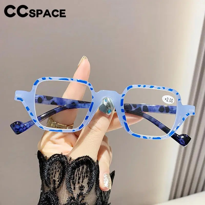CCspace Women's Full Rim Square Polycarbonate Reading Glasses +1.00 to +4.00 Strength - Lightweight & Durable Eyewear for Reading, Computer Work & Daily Use