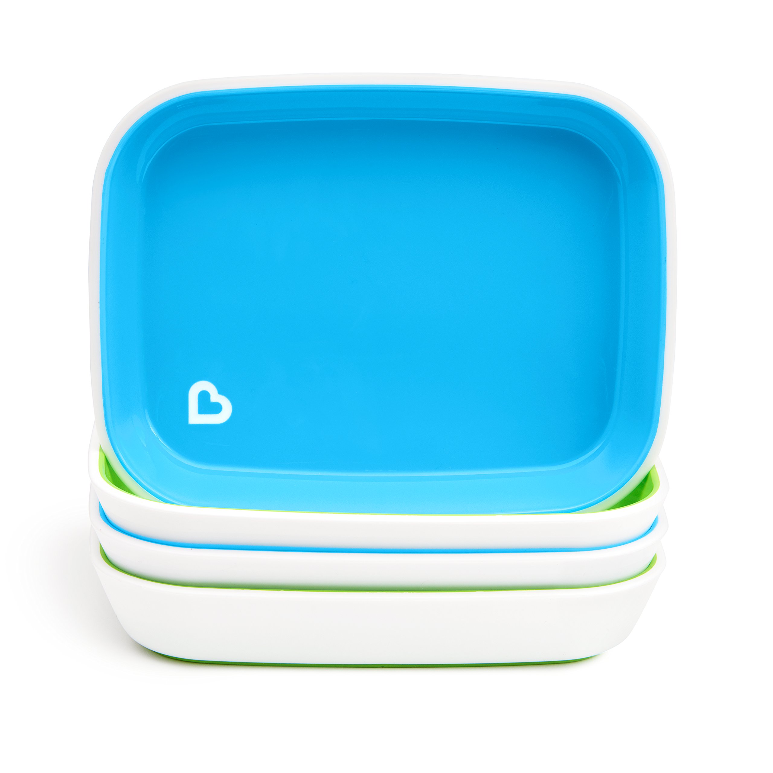 Munchkin Splash Toddler Plates & Divided Bowl Set - 8-Piece BPA-Free Baby Feeding Dishware (Blue/Green) | Perfect for Mealtime, Daycare & Travel Use