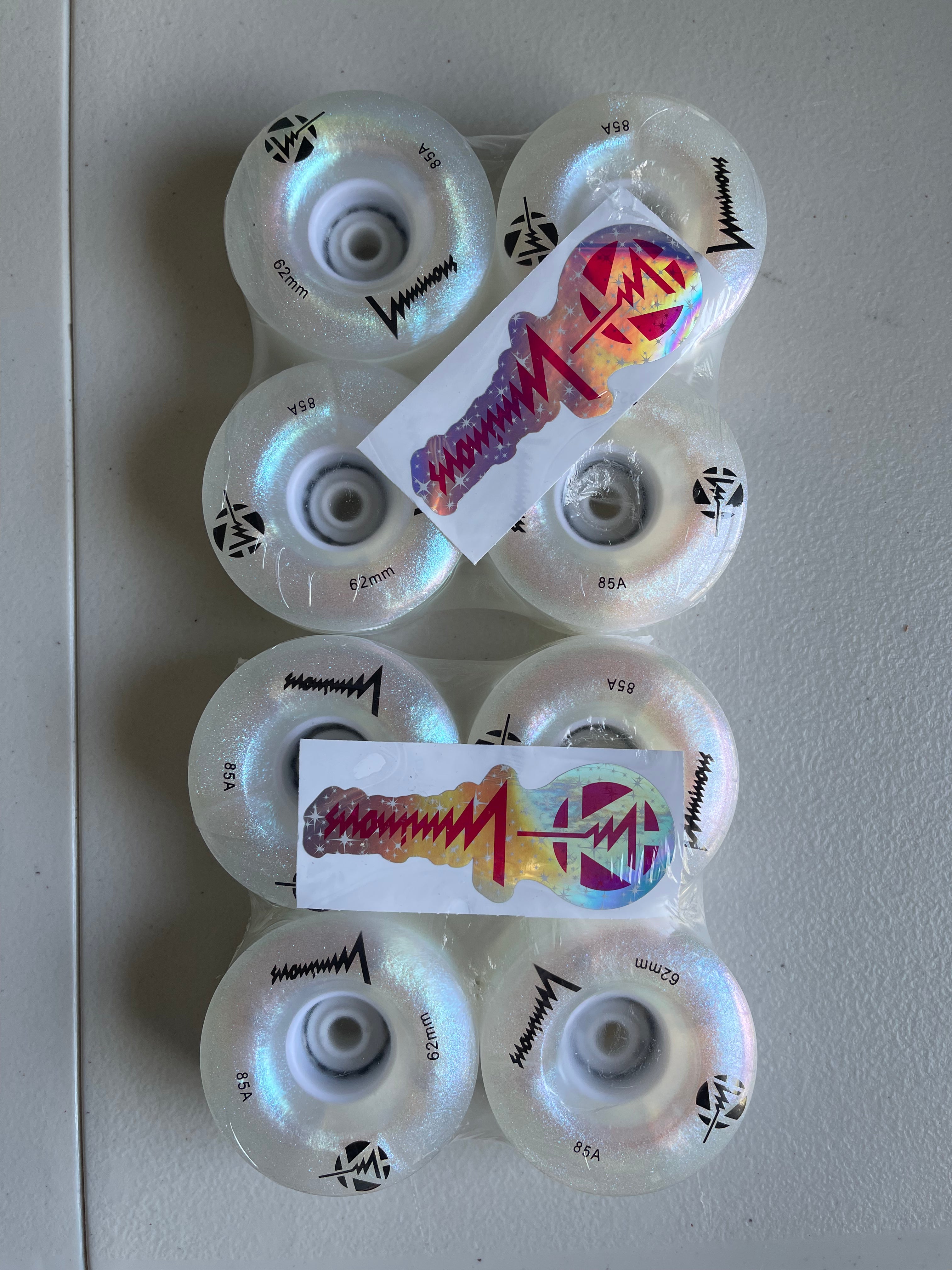 Luminous LED Hybrid Skateboard Wheels 85a - 4 Pack for Indoor & Outdoor Skating, Night Riding, and Longboard Cruising