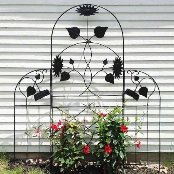 Sunflower Garden Trellis for Climbing Plants - Sturdy Metal Sunflower Shaped Plant Support for Outdoor Gardens, Vines & Flowers - Perfect for Backyard, Patio & Vertical Gardening