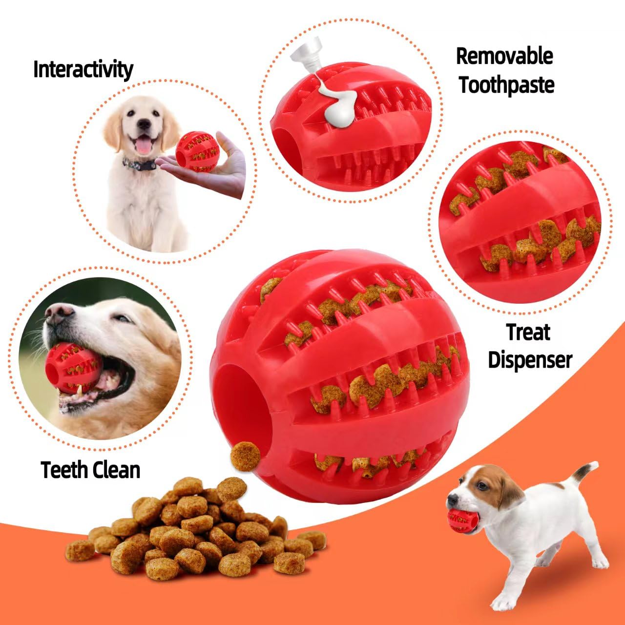 4 Pack Natural Rubber Puppy Chew Toys for Teething - Safe & Durable Dog Toys for Small & Medium Breeds Under 22 lbs (2-8 Months) - Perfect for Puppy Training, Boredom Relief & Dental Health