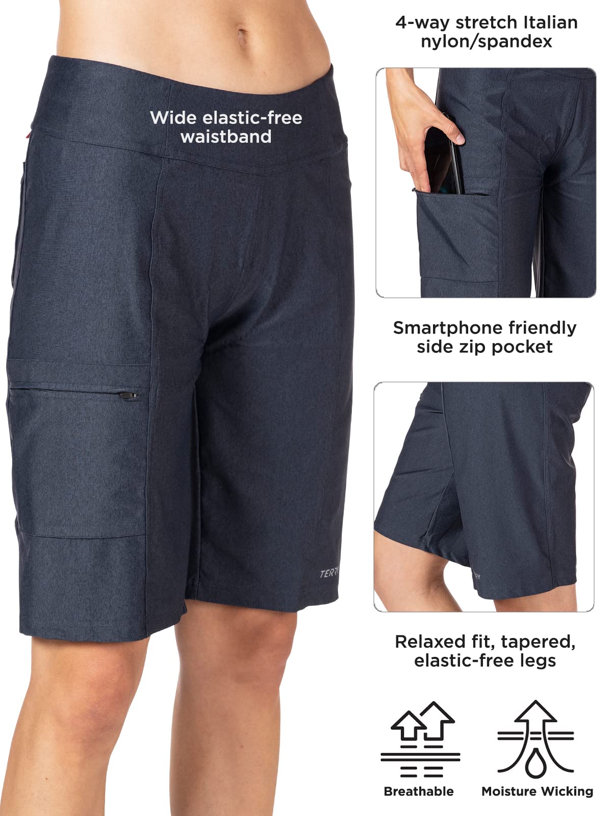 Women's Terry Bike Shorts with Padding - 10.75