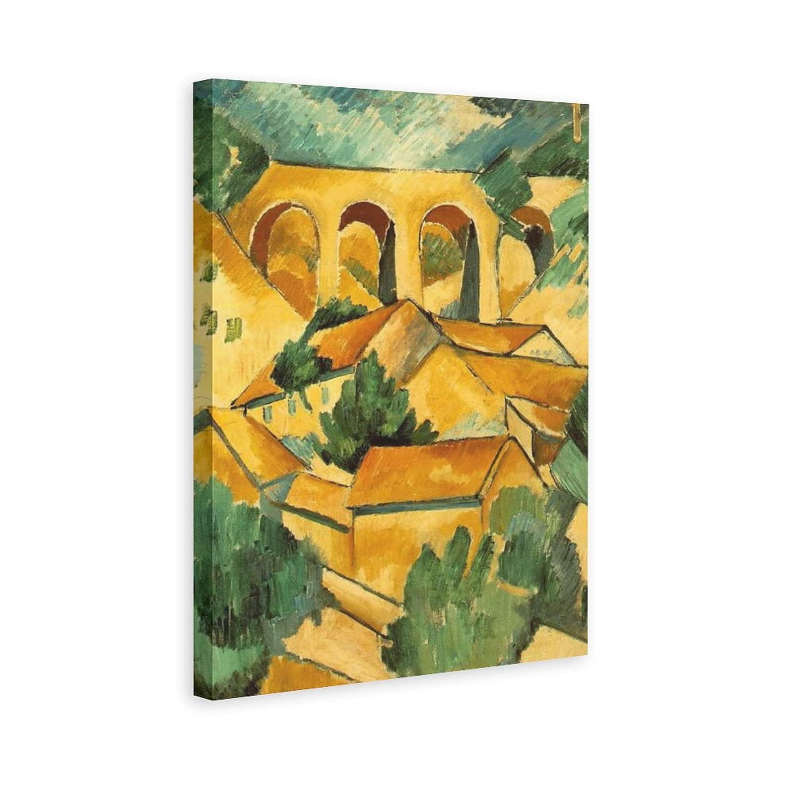 Georges Braque Viaduct at L'Estaque Canvas Art Print - 20×30 Inches (50×75cm) - Modern Wall Decor for Bedroom, Living Room & Office - Perfect Gift for Art Lovers & Home Decor Enthusiasts