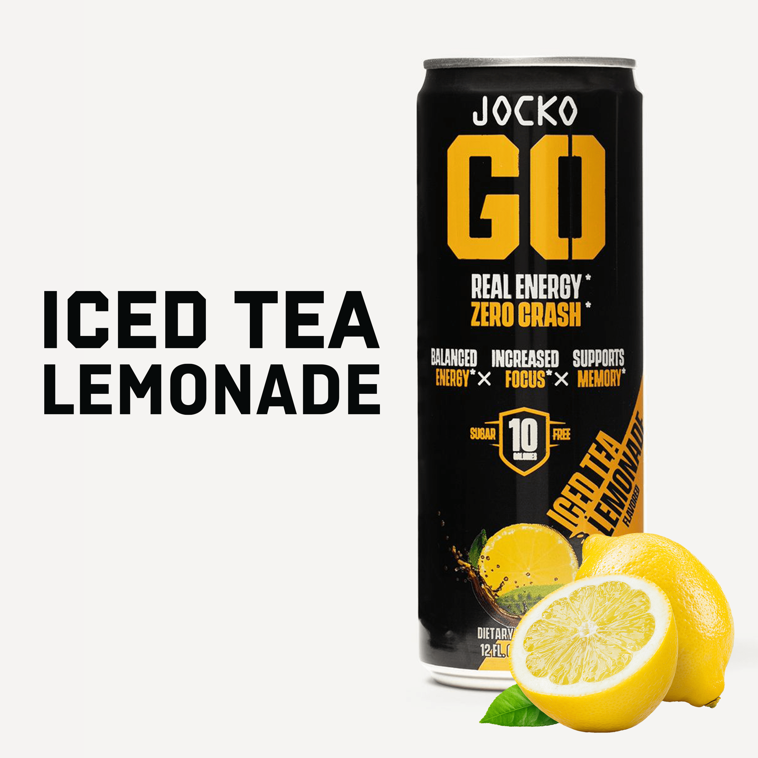 JOCKO GO Energy Drink - 12 Pack | Sugar-Free Pre Workout & Post Workout Supplement | Boost Energy & Focus for Gym, Running & Fitness