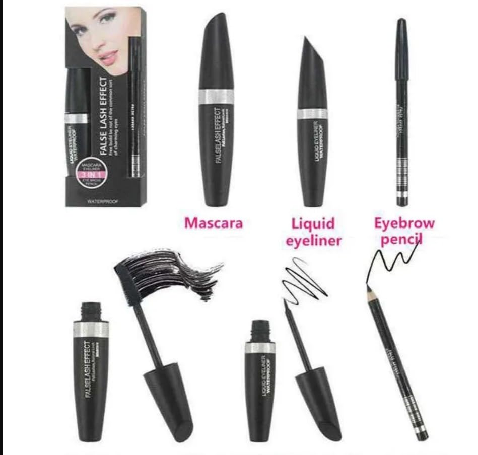 Zoomique 35-Color Eyeshadow Palette Notebook, False Lash Effect 3-in-1 Mascara Eyeliner Eyebrow Pencil & 36-Hour Longwear Pencil - Perfect for Party Makeup, Daily Beauty Routine and Professional Makeup Artists