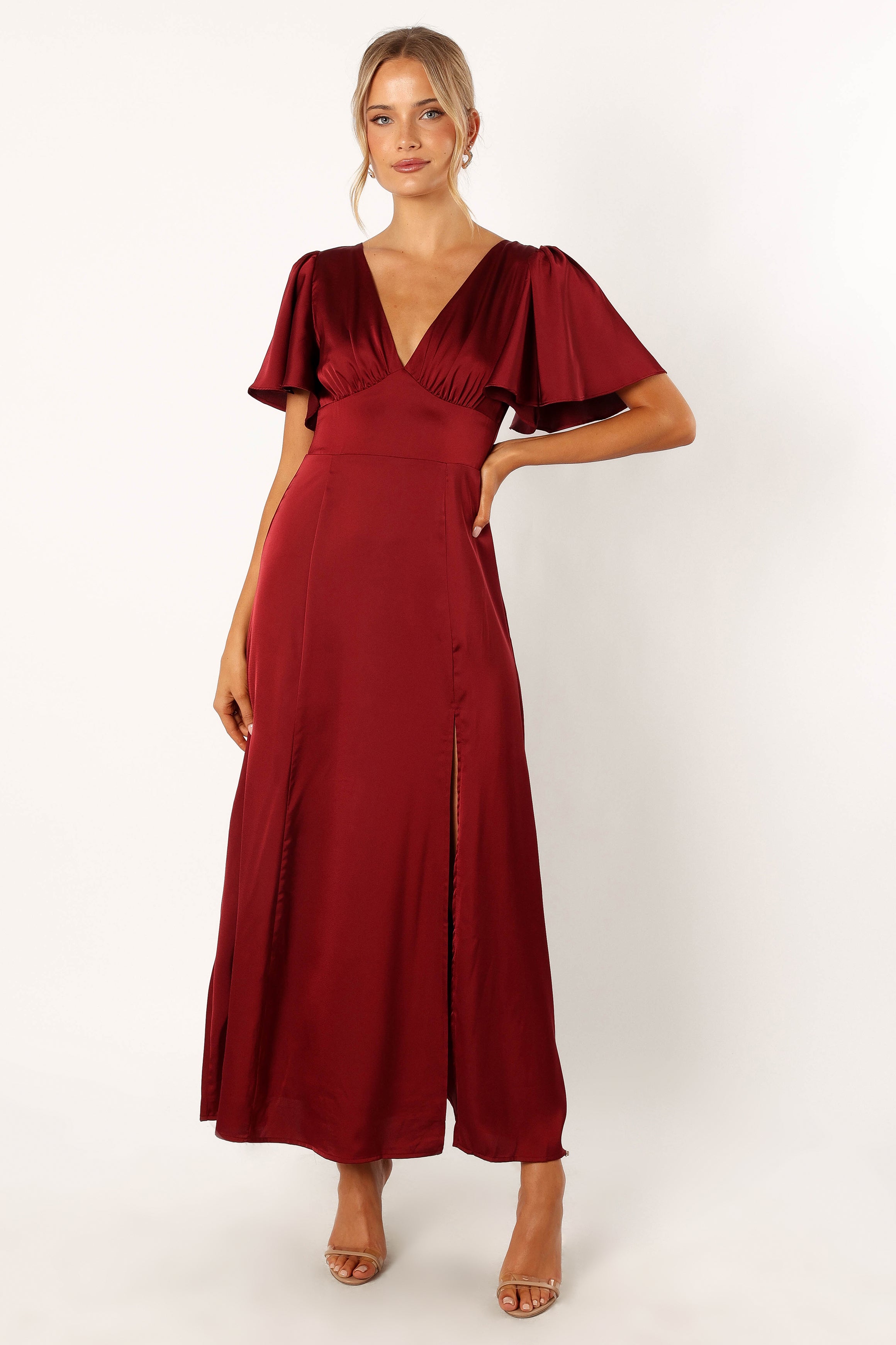Casper Maxi Dress for Women - Elegant Wine Red Long Flowy Dress for Summer, Beach, Parties & Special Occasions