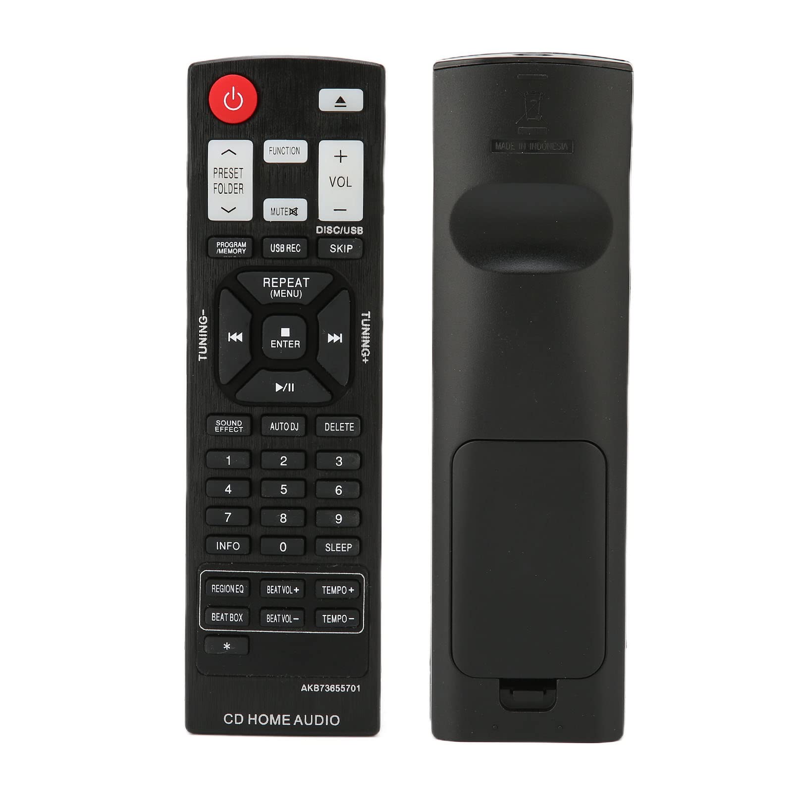 AKB73655701 Replacement Remote Control for LG Mini HiFi System - Universal Home Audio Remote with Simple Design | Perfect for Living Room, Bedroom & Home Theater Setup