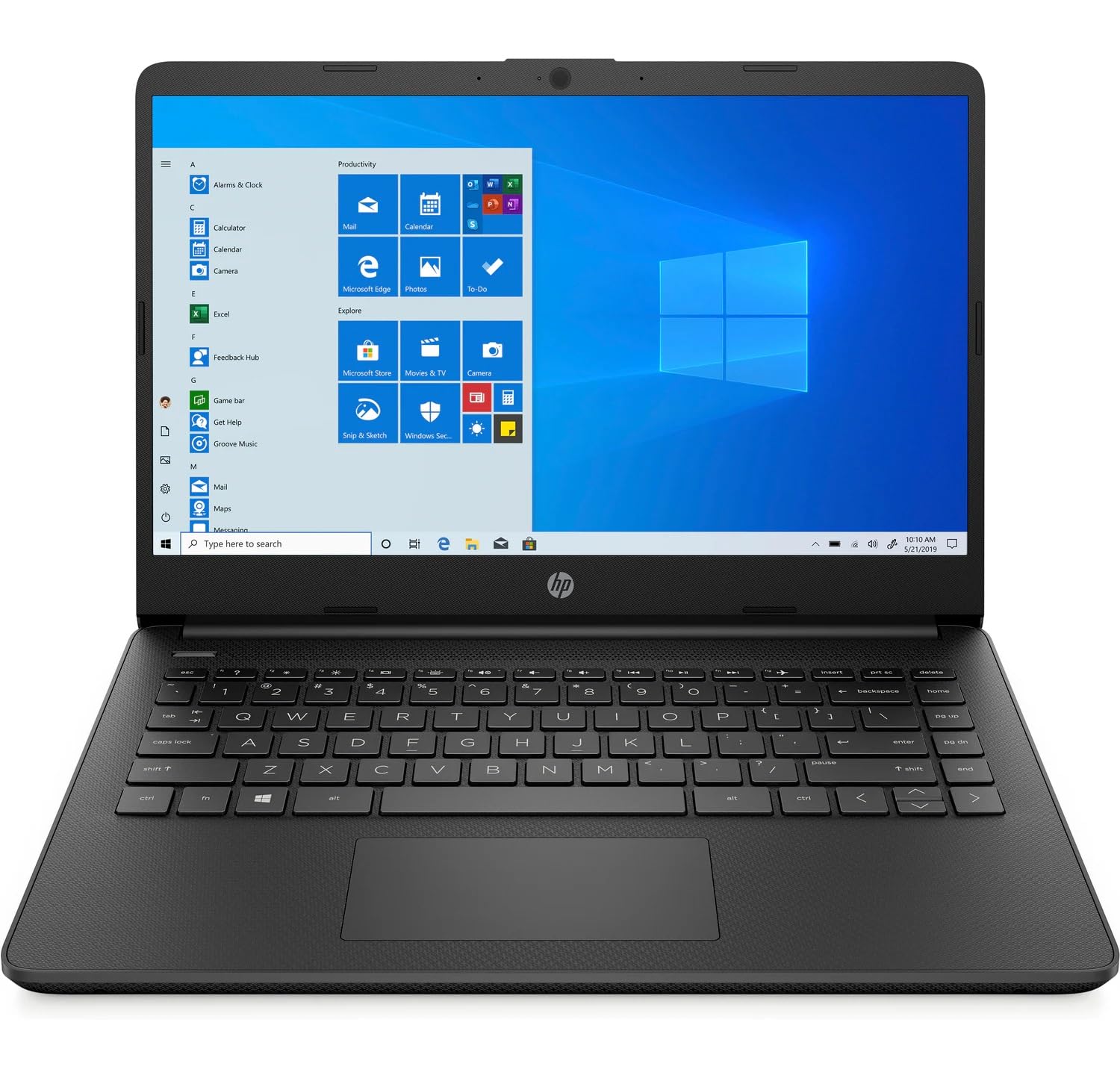 HP 14-inch HD Laptop - 10th Gen Intel Core i3, 4GB DDR4 RAM, 128GB SSD, Intel UHD Graphics, Windows 10 Home (Renewed) - Perfect for Students, Remote Work & Home Office