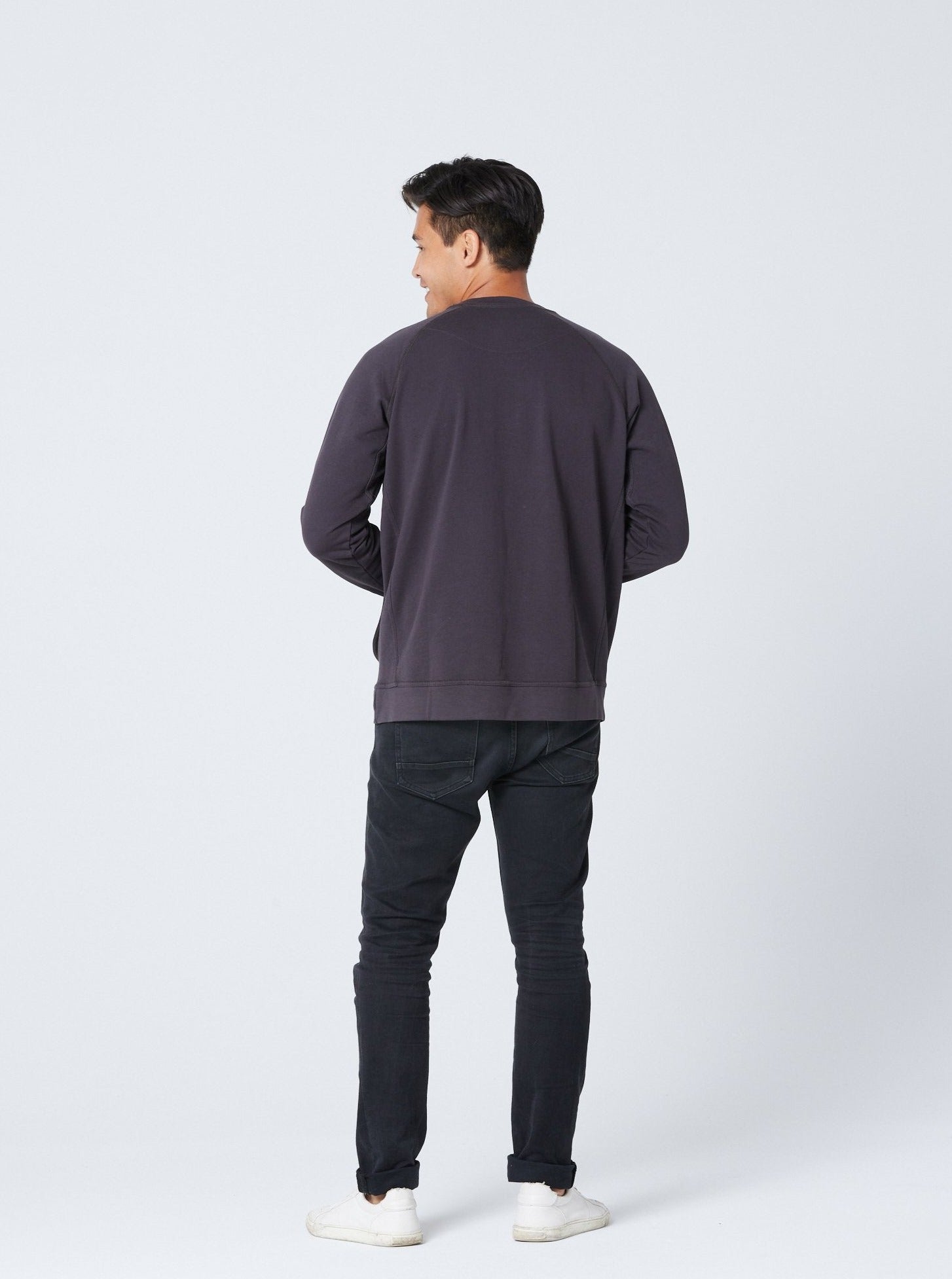 Unisex Pocket Crewneck Sweatshirt - Washed Black | Comfortable Casual Pullover for Men & Women | Perfect for Everyday Wear, Lounge & Street Style
