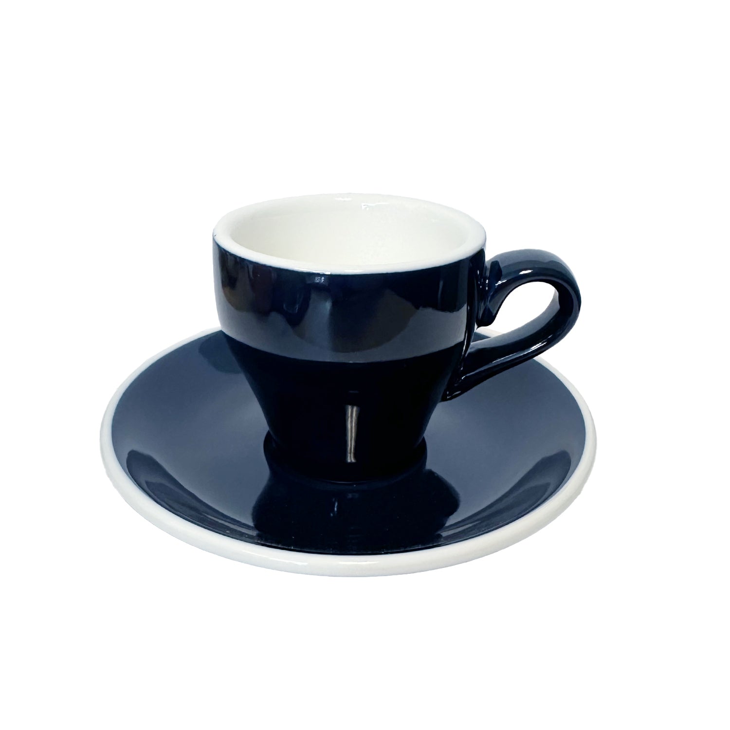 I.XXI Navy Espresso Cup & Saucer Set - 80ml Ceramic Coffee Cup for Espresso, Cappuccino, Latte - Perfect for Home, Office, or Cafe Use
