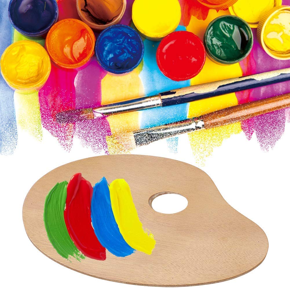 Vintage Wooden Artist Paint Palette - Oval Oil & Acrylic Paint Mixing Tray for Professional & Beginner Artists - Perfect for Studio, Classroom & Home Art Projects