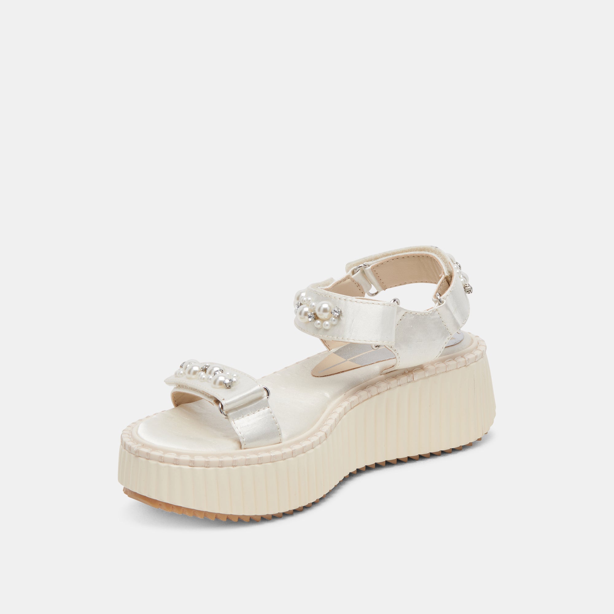 DEBRA PEARL SANDALS VANILLA PEARLS - Women's Elegant Pearl Embellished Sandals for Summer Beach Wedding & Party | Comfortable Strappy Heels for Casual Outings & Special Occasions
