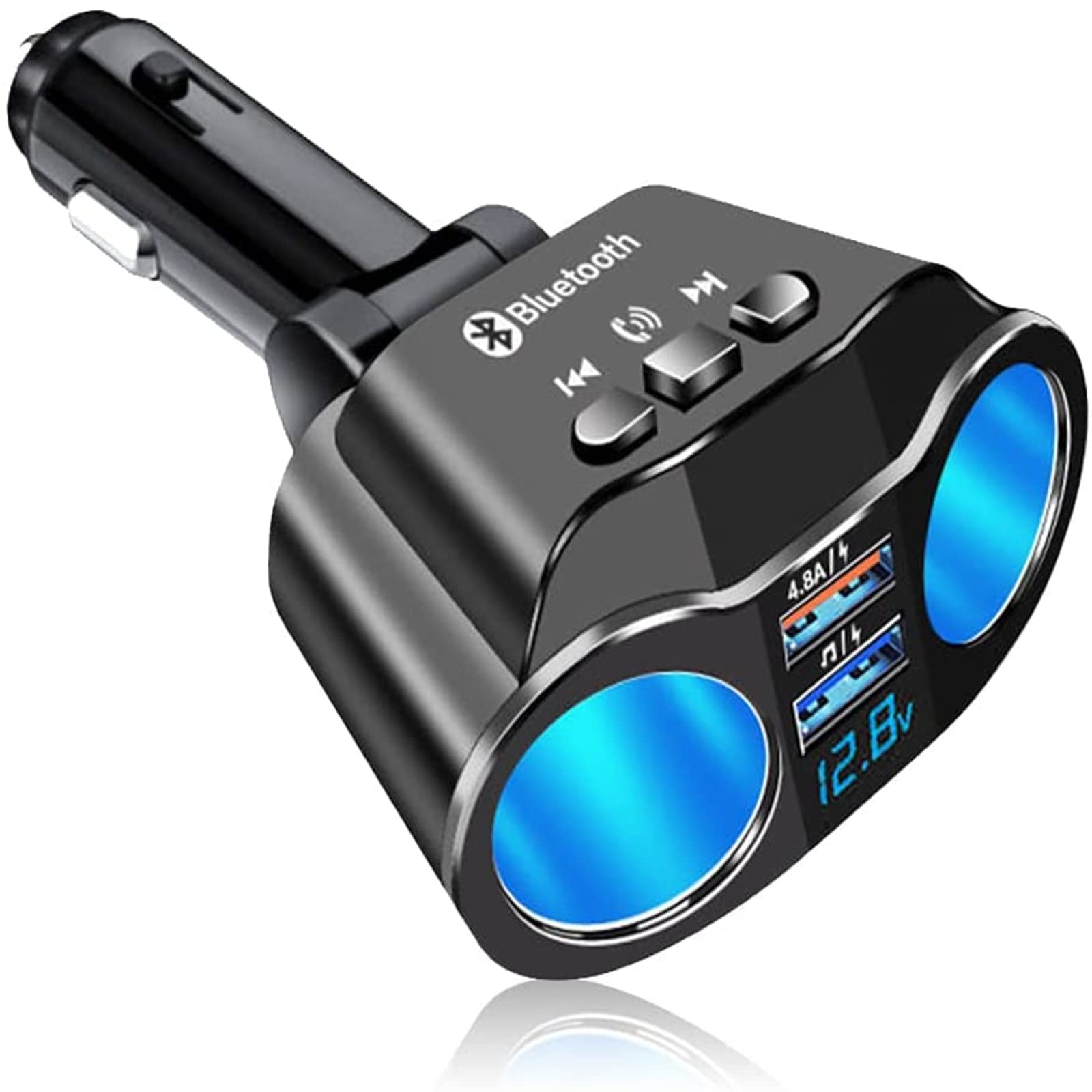 Bluetooth FM Transmitter for Car with Dual USB Charger - Power IQ 3.0 Fast Charging, Wireless Music Player & Hands-Free Calling Kit - Perfect for Road Trips & Commuting