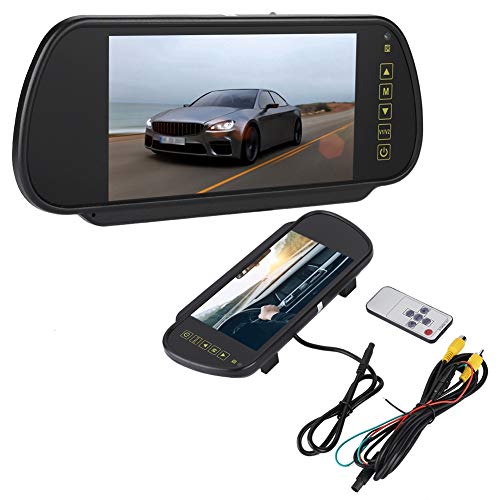 Annadue 7 Inch Auto Dimming LCD Rearview Mirror with Monitor - HD Display, Anti-Glare, Wide View Angle for Cars, Trucks, SUVs - Perfect for Night Driving and Parking Assistance