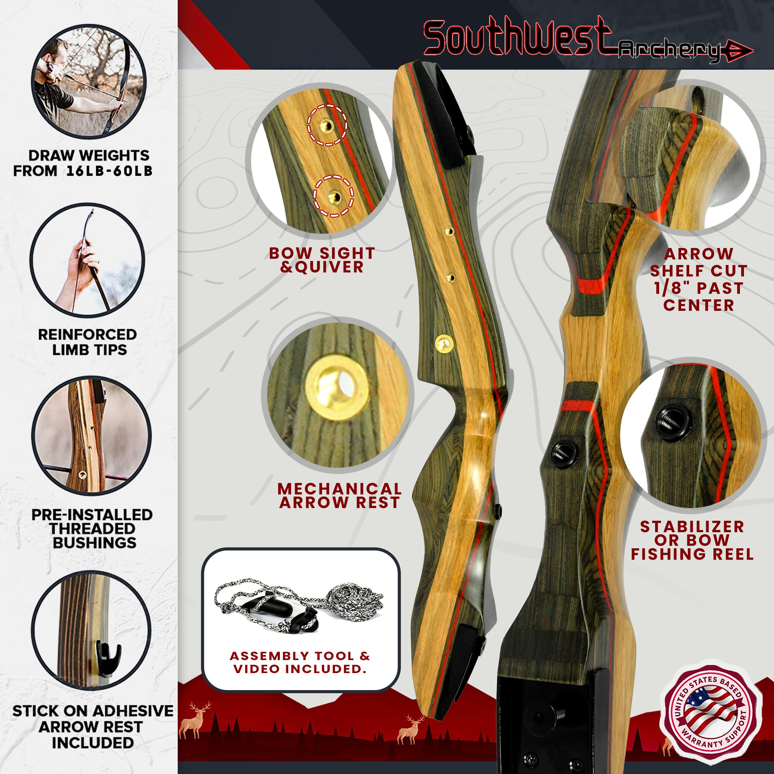 Spyder Takedown Recurve Bow 62