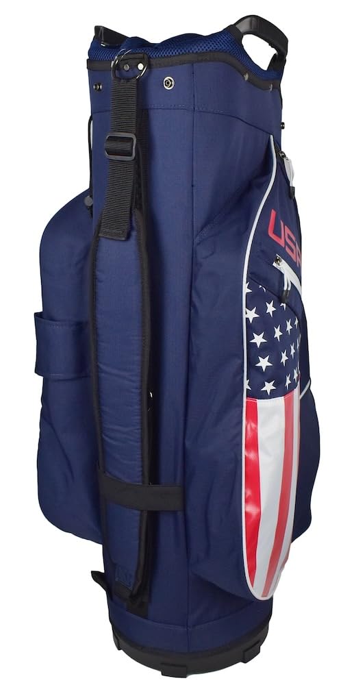 Hot-Z Golf USA Flag Cart Bag - Premium Golf Bag with American Flag Design for Men & Women - Perfect for Golf Courses, Tournaments & Outdoor Sports