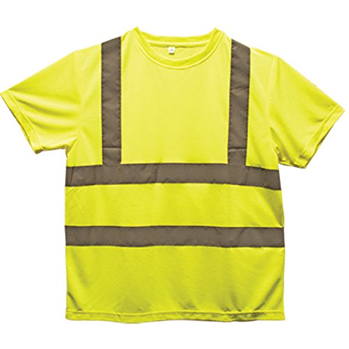 TruForce Class 2 Short Sleeve High Visibility Safety T-Shirt - Large (14-Pack) for Construction, Road Work & Nighttime Outdoor Activities