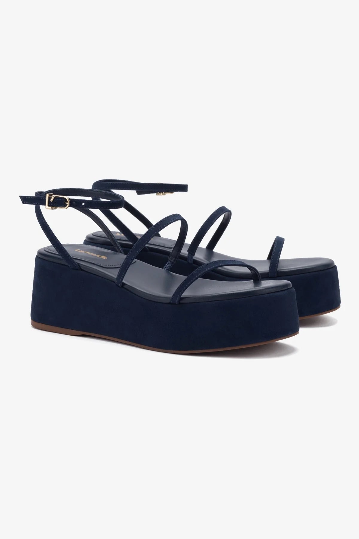 Gio Flatform Sandal for Women - Navy Blue Suede Comfortable Summer Slide Sandals | Perfect for Beach, Pool, and Casual Outings