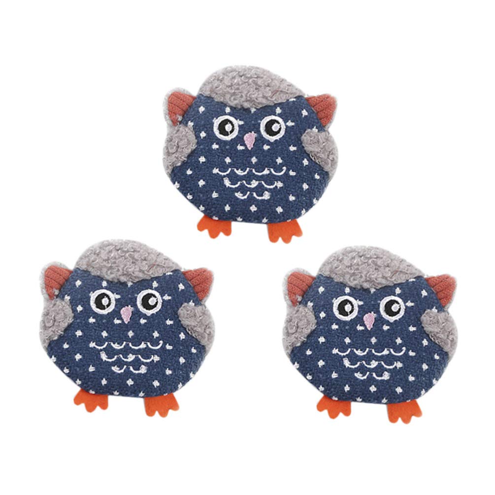 Balacoo 3pcs Plush Owl Dog Toys - Chew & Training Toy for Puppy & Cat - Indoor Playtime Fun