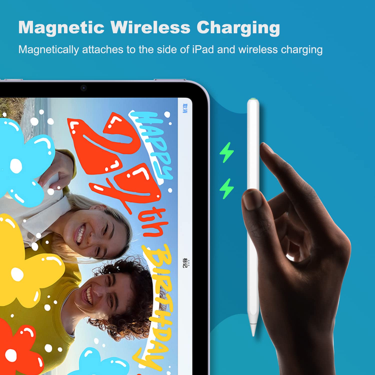 Apple Pencil 2nd Generation Stylus - Magnetic Wireless Charging, Fast Charging & Long Battery Life - Compatible with iPad Pro 11/12.9 (3rd-6th Gen), iPad Air 4/5, iPad Mini 6 - Perfect for Drawing, Note-Taking & Digital Art