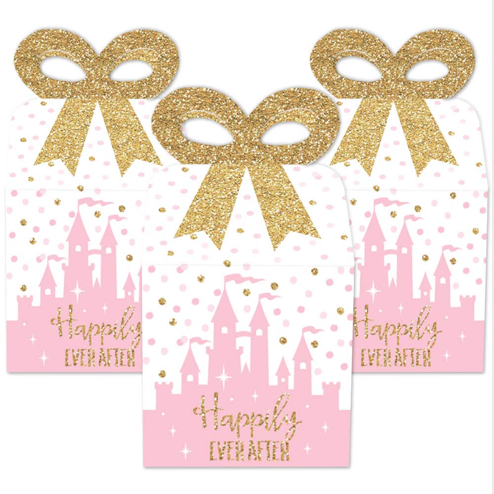 Little Princess Crown Gift Boxes - Pink & Gold Set of 12 for Baby Showers & Birthdays