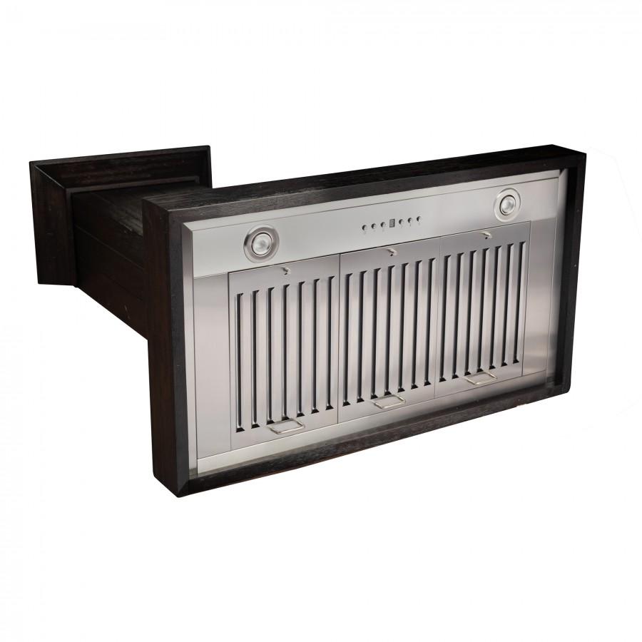 ZLINE Rustic Dark Wooden Wall Mount Range Hood - KPDD Model - Perfect for Farmhouse & Modern Kitchen Ventilation