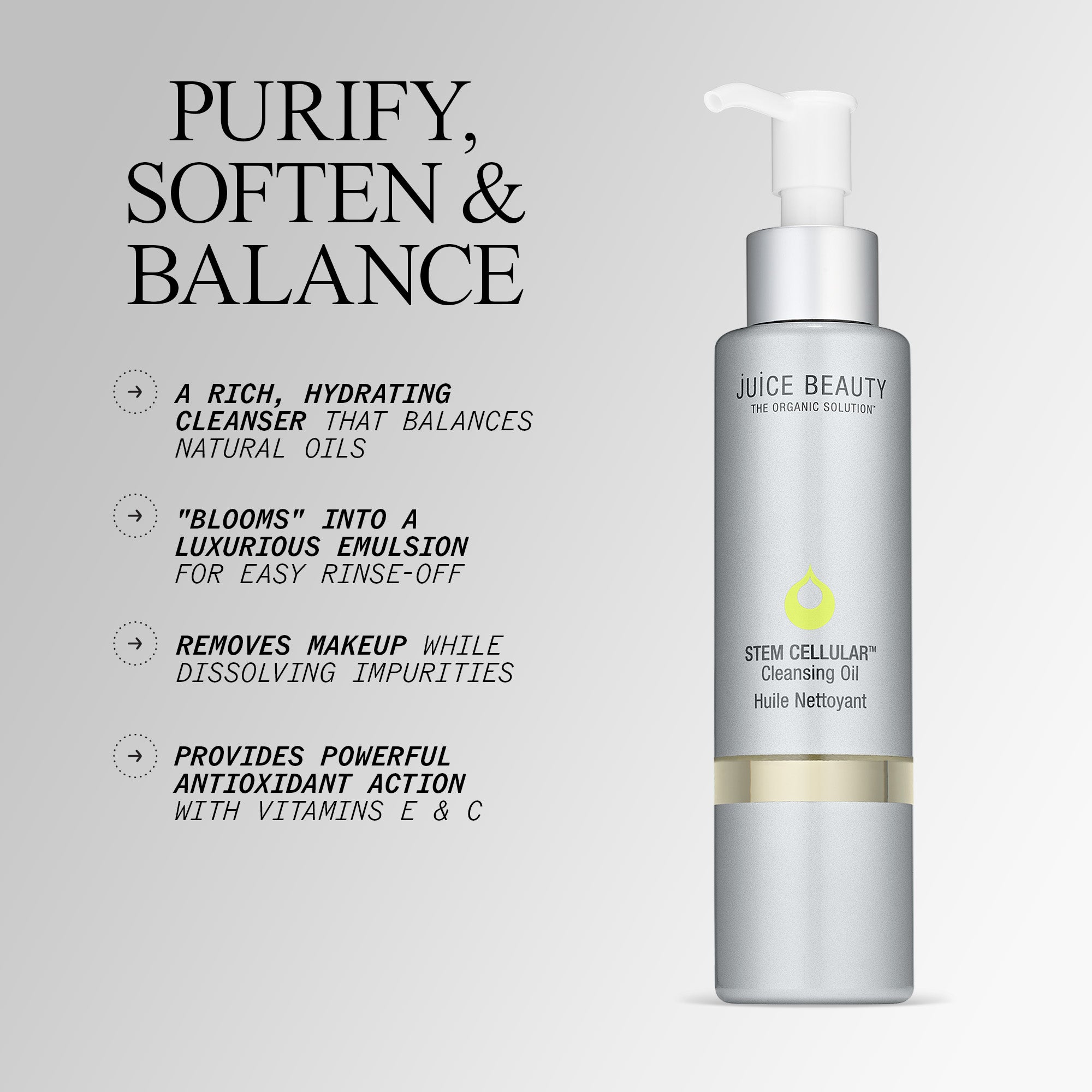 Stem Cellular Cleansing Oil - Organic Face Wash & Makeup Remover for Glowing Skin | Perfect for Daily Skincare & Nighttime Routine